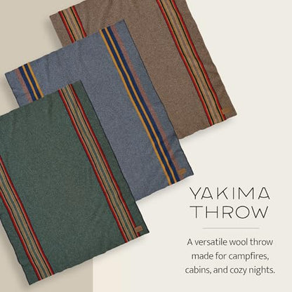Pendleton Yakima Throw 54" x 66", Wool Cotton | Durable Wool Throw for Home and Travel - Mineral Umber - color: Mineral Umber
