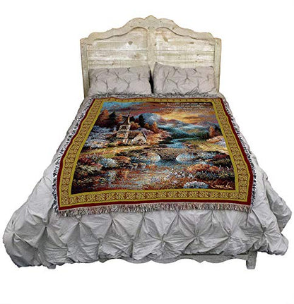 Pure Country Weavers Early Service Blanket by James Lee - No Farewell Words were Spoken - Sympathy Bereavement Gift Tapestry Throw Woven from Cotton - Made in the USA (72x54) - color: Early Service, size: 72" x 54"