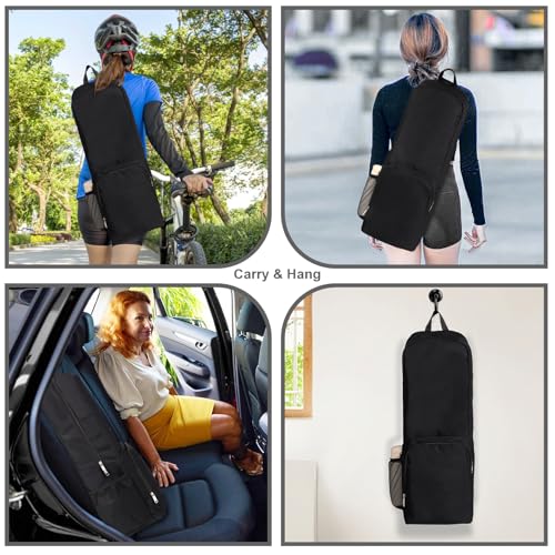 Yoga Mat Bag Carrier with Mesh & Zipper Pockets - color: Black