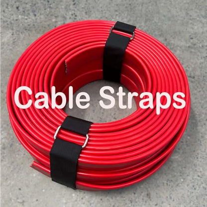 Wide 2" ×16 Ft Long Hook and Loop Cable Straps with 12 Heavy Metal Buckles, Adjustable Nylon Tie Down Straps,Free Cut Length and Width, Reusable, Black
