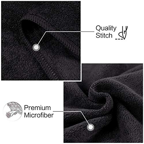 SUNLAND Microfiber Gym Bath Towels for Men Momen 24x48In - color: Black X 2