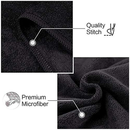 SUNLAND Microfiber Gym Bath Towels for Men Momen 24x48In - color: Black X 2