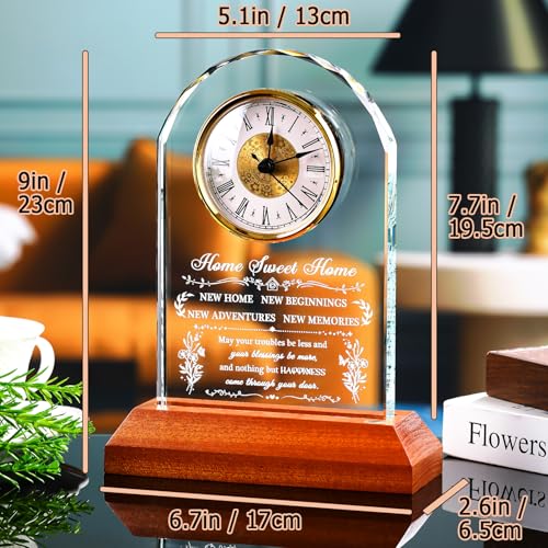 Ornalrist House Warming Gifts New Home for Women Men Glass Clock Keepsake - color: House Warming Gifts