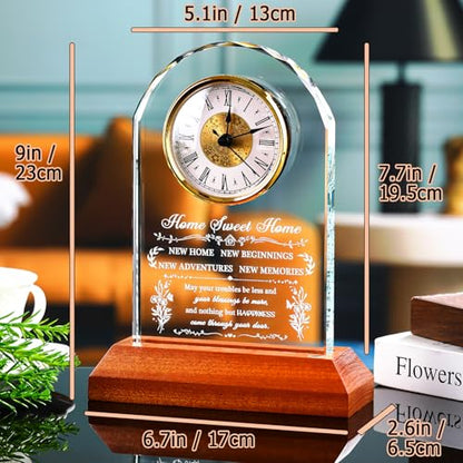 Ornalrist House Warming Gifts New Home for Women Men Glass Clock Keepsake - color: House Warming Gifts