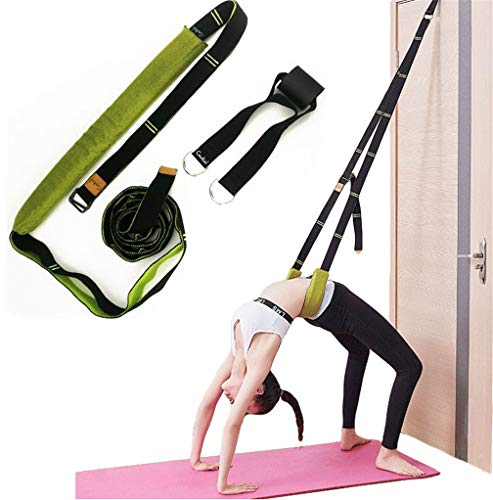 Back bend Assist Trainer - Improve Back and Waist Flexibility, Door Flexibility Stretching Strap, Home equipment for Ballet, Dance, Yoga, Gymnastics, Cheerleading, Splits - color: green