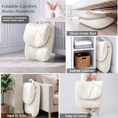 ZonLi Adjustable Floor Chair with Back Support - color: Beige
