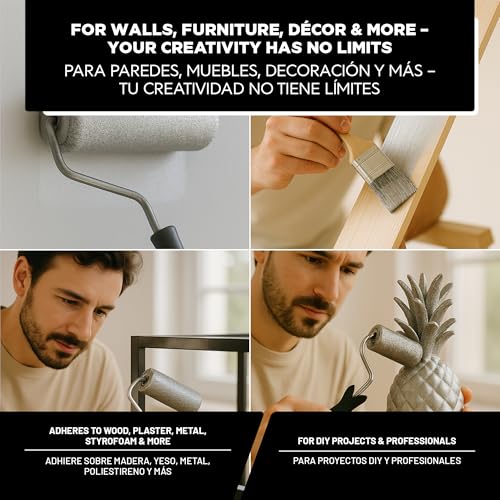 Metallic Wall Paint 67.62 fl oz - Gold - Stunning Metallic Shine for Stylish Interiors, Easy to Apply, Water-Based, Perfect for Creative Wall Designs & DIY Projects - color: Gold