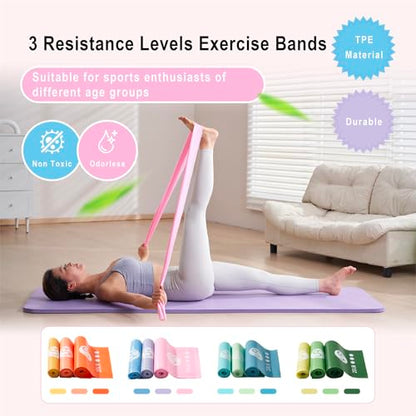 Resistance Bands Non Slip Elastic Stretch Bands for Men Women - color: Bright colors