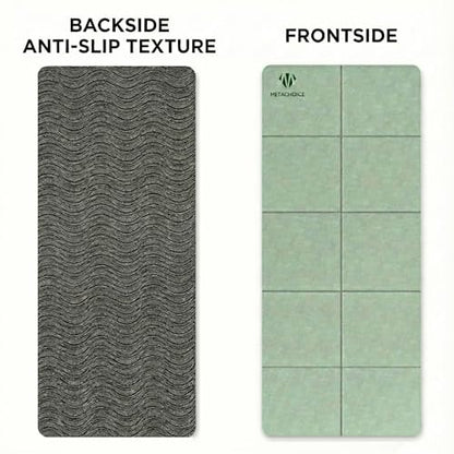 Foldable Yoga Mat 10 mm Thick Extra Wide 72"x28", Non Slip Travel Exercise Pad, TPE Compact Folding Pilates Floor Cushion for Home Gym & Nap, Mint Green