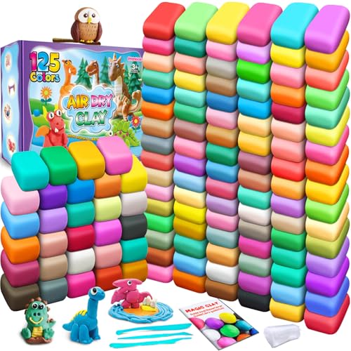 ESSENSON Air Dry Clay 125 Colors, Modeling Clay for Kids, DIY Molding Magic Clay, Gift for Kids - color: 125 Colors