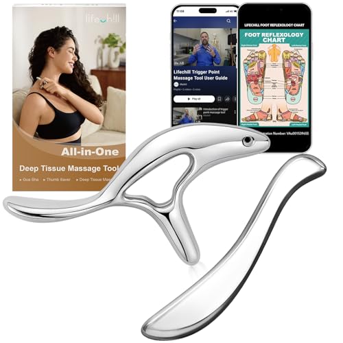 lifechill 304 Stainless Steel Gua Sha & Metal Trigger Point Massage Tool - color: Stainless Steel