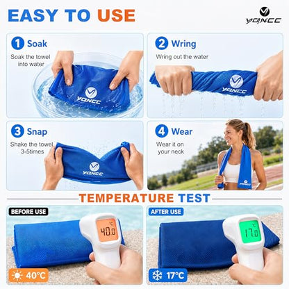 YQXCC 4 Pack Cooling Towels, 40"x12", Ice Cool Towels for Neck & Face | Soft Breathable Microfiber, Instant Cooling Neck Wraps for Yoga, Golf, Gym, Running, Hiking, Camping & Hot Weather Activities - color: 4 Dark Gray