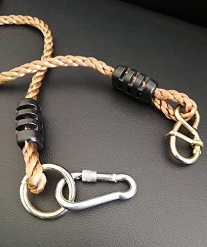 Tree Swing Ropes Hammock Chair Straps Hanging Kit with 2 Carabiners - 5.6ft & Holds Up to 600lbs, Perfect for Children Swing, Outdoor Hammock and Hanging Chair