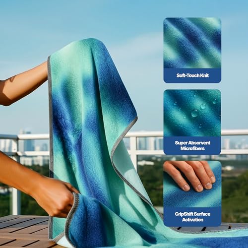 Pilates Mat Towel with Bag | Microfiber Yoga Towels for Hot Yoga Non Slip Dots | Gym Towels for Women Big Towels | Yoga Matt | Extra Large Towels