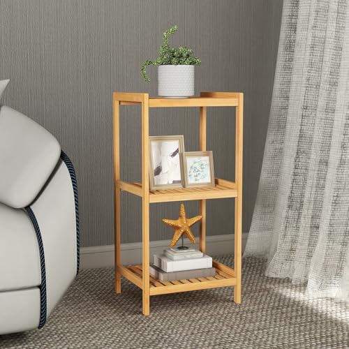 kinbor 3-Tier Bamboo Shelf Freestanding, Bathroom Standing, Natural Bamboo - size: 3-Tier