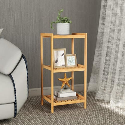 kinbor 3-Tier Bamboo Shelf Freestanding, Bathroom Standing, Natural Bamboo - size: 3-Tier