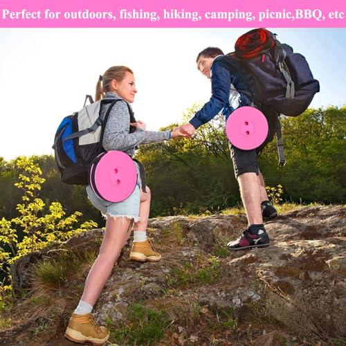 Fishboy Collapsible Stool for Adults, Portable Folding Camping Seat, 400lbs - color: Pink