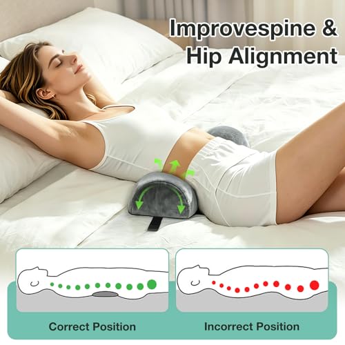 Half Round Neck Bolster for Massage Table, 17x6x4 in Massage Bed Leg Pillow | Velvet Half Moon Pillow w/Strap Handle for Sleeping, Machine Washable Knee Bolster for Massage Bed, Pain Relief - Gray - color: Small Gray - 17x6x4 in - Crystal Velvet