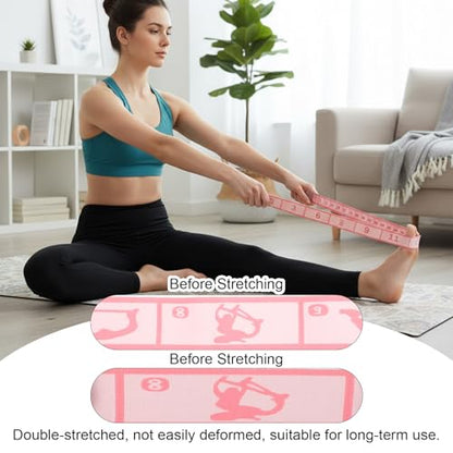 12 Loops Yoga Band, Yoga Bands for Stretching Stretching Bands Stretch Straps with Loops for Dance, Gymnastics, Physical Therapy, Flexibility & Resistance Training, Ballet, Latin Workouts