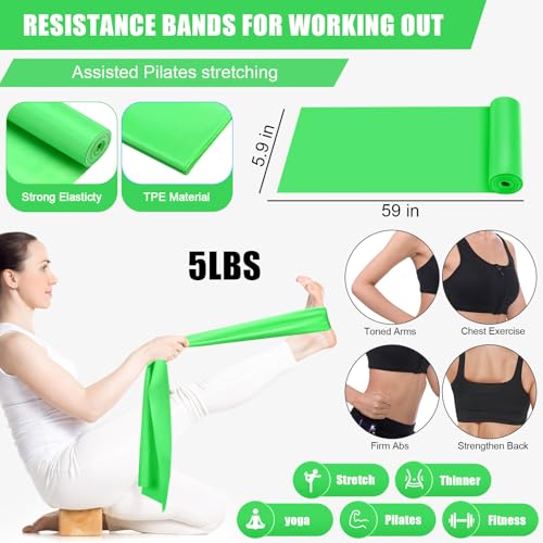 Silipull 10 Pcs Pilates Ring Blocks Set for Women Home Yoga Equipment Accessories Pilates Ring Circle and Ball Workouts Gift Include Ball Yoga Circle Resistance Bands Block Straps Gym Bag - color: Red
