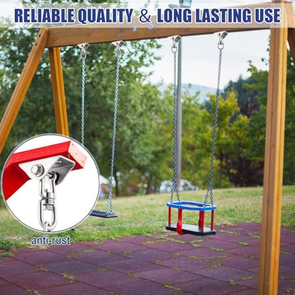 Tandefio 6 Sets of Robust Swing Hangers for Wooden Concrete Set with Hook Screw Bolt Washer 360 Swivel Stainless Steel Swingset Accessory for Porch Patio Yoga Indoor Outdoor, 2000 LB Capacity, Silver