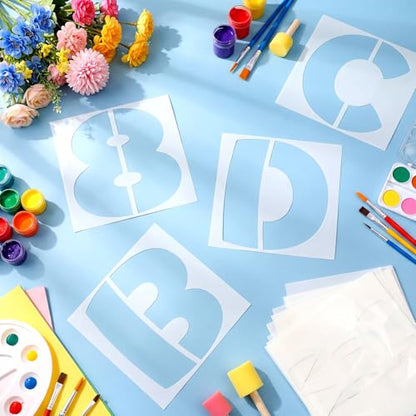 SATINIOR 10 Inch Large Letter Stencils and Numbers, 36 Pcs Reusable Alphabet Stencils Plastic Numbers Templates Craft for Wood Wall Fabric Signage Chalkboard Painting DIY Projects (Cute) - size: 10 Inch, style: Cute