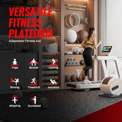 SUPERJARE 0.79'' Extra-Thick Exercise Equipment Mats, 48 Pcs 192 Sq Ft Rubber Top Floor Tiles with High Density EVA Foam, Interlocking Gym Flooring for Home Gym, Workout Mat, Black/Grey - size: 48 Tiles (192 Sq Ft)
