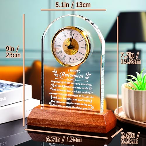 Ornalrist Retirement Gifts for Men Women Crystal Clock Farewell Keepsake - color: Happy Retirement
