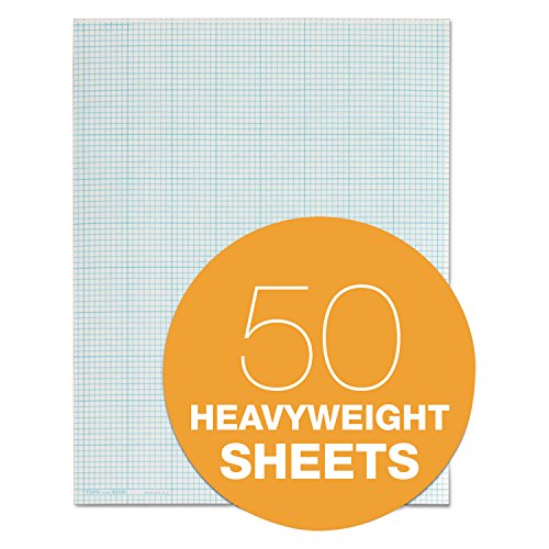 TOPS 35081 Cross Section Pads, 8 Squares, 8 1/2 x 11, White, 50 Sheets - size: 8 Squares/Inch