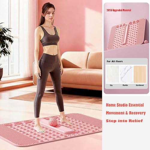 Acupressure Mat for Feet Large 24.6'' x 15.9 ''Foot Massager Mat with Massage Ball Tracks, Soft Silicone Reflexology Mat for Feet Pressure Point Mats Exercise Massage Mat for Feet While Standing