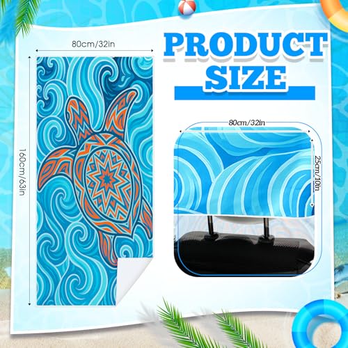 Hahafelt 2 Pack Car Seat Towel Cover with Storage Bag, Colorful Sea Turtle | 63 x 32 in Car Towel Seat Cover Non Slip Waterproof, Gym Workout Swimming Running, Machine Washable Sweat Absorbent Protector - style: Colorful Sea Turtle
