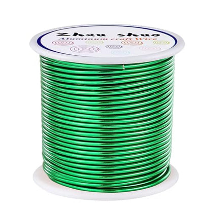 12 Gauge(2mm) Aluminum Wire 35 Yards Anodized Metal Wire for Bonsai Armature Crafting Sculpting Jewelry Craft Making Beading Floral (Green, 12 Gauge) - color: Green