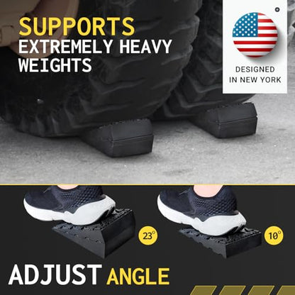 Squat Wedge Block for Elevated Heel Squats and Deadlifts - Improve Mobility, Balance, and Strength - Non-Slip, Versatile Trainer Aid