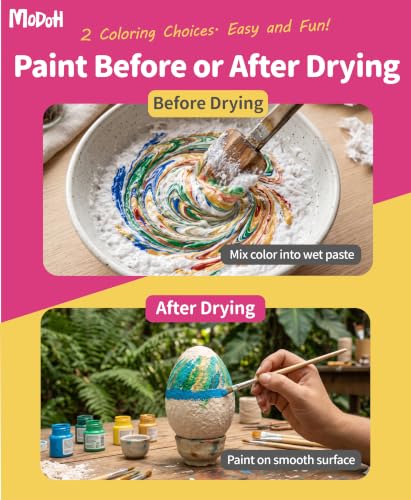 MODOH Instant Paper Mache Powder - 3.3 lbs White Papier Mache with Aluminum Mesh, Just Mix 3:1 with Water, Non-Toxic, Certified Safe for Kids & Adults, Great for School Projects & DIY Art - color: White