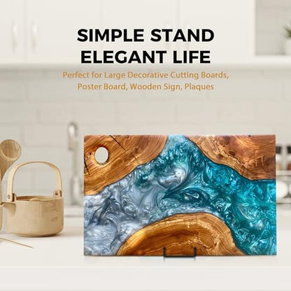 TR-LIFE 4 Pack 12 Inch Large Plate Stands/holder for Display - Metal Picture Frame Holder Stand + Easels for Platter, Book, Plaque, Photo, Table top Art - size: 12 Inch
