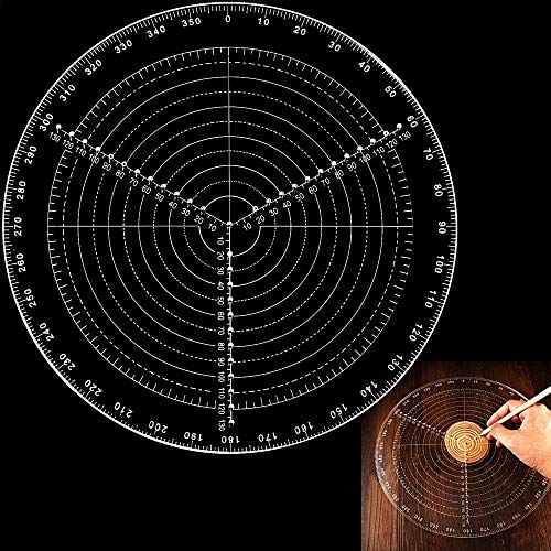 Round Center Finder Compass Clear Acrylic Lathe Centering Tool Circle Gauge for Drawing Circles Wood Turning Lathe Work Tool Circles Diameter