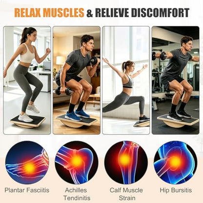 Wooden Balance Board, 350LBS Anti-Slip Balance Trainer
