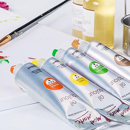 Mont Marte Oil Paint Premium, 3.4 US fl.oz (100ml) Tube, Vermilion, Heavy Body Paint, Artist Quality, Good Coverage, Excellent Tinting Strength, Ideal for Painting Canvas - color: Vermilion, size: 3.4 Fl Oz (Pack of 1)