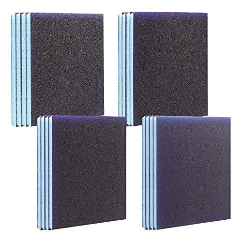 16Pcs 60/100/120/220 Grit Sanding Sponge, Jamiikury Wet Dry Sanding Blocks Washable and Reusable Sandpaper Sponge for Wood Metal FurniturePaint and Drywall (Coarse, Medium, Fine - size: 60/100/120/220 Grits