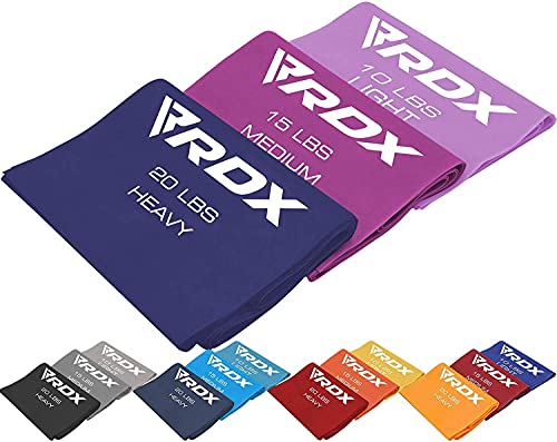 RDX Resistance Bands TPE 3단계 세트 1.5M 길이, REACH RoHS CPSIA 인증, 평평한 피부 친화적 두꺼운 스트레치 탄성 루프, 요가 홈 체육관 피트니스 운동 운동, 발레 필라테스 다리 훈련 슬리밍 - color: 5개 세트.