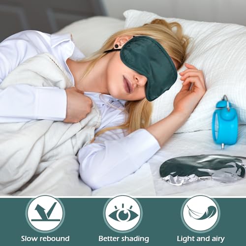 Tarpop 200 Pcs Eye Masks Adjustable Sleeping Mask, Dark Green - color: Dark Green