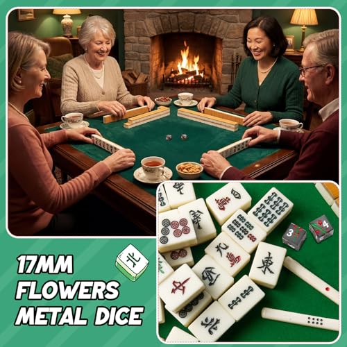 2 Pcs Mahjong Dice Metal, Classic, Black | D6 Mah Jong Dice,Standard Size Mahjong Dice, Durable Material, Replacement for Lost Dice, Board Game Mahjong Supplies - color: Black, size: Classic