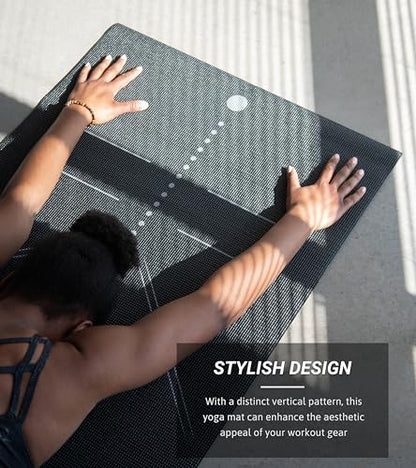 Everyday Yoga Mat Premium Edition, Non-Slip, Eco-Friendly, 3-5mm Thickness - color: Alignment - Black, size: 5mm