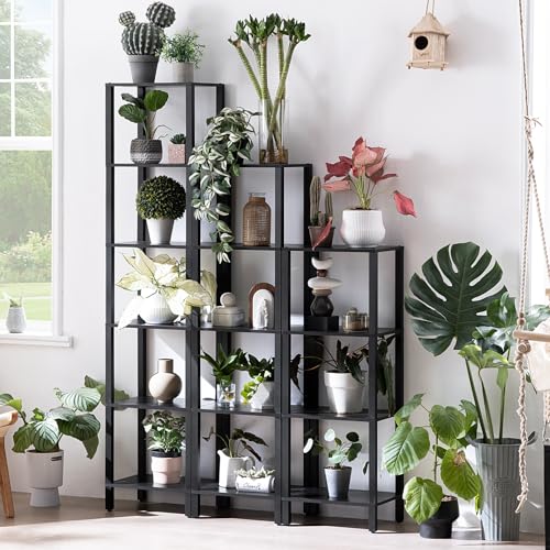 YUFAM 6 Tier Tall Skinny Bookshelf, Narrow Bookcase, Wooden Shelf, Black - color: Black, size: 6-Tier