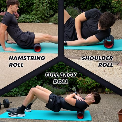 High Density Foam Roller for Physical Therapy – 12" High Density Exercise Roller for Back Pain Relief, Muscle Recovery & Deep Tissue Massage – Textured Muscle Roller - size: Long 12 Inch
