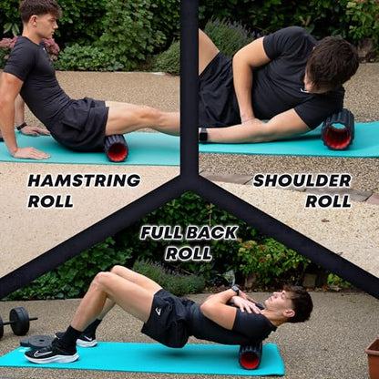 High Density Foam Roller for Physical Therapy – 12" High Density Exercise Roller for Back Pain Relief, Muscle Recovery & Deep Tissue Massage – Textured Muscle Roller - size: Long 12 Inch