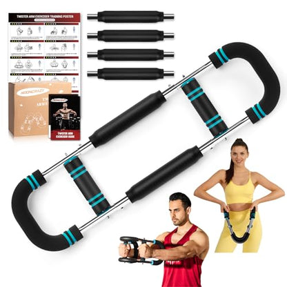 Twister Arm Trainer, 30-120 lbs Adjustable Chest Workout Equipment | 4 Spring & Poster for Men & Women, Detachable Power Twister Home Fitness Equipment for Enhancing Upper Body Muscle - color: Blue