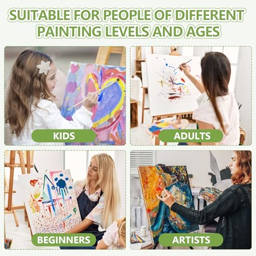 FUMILE Stretched Canvas for Painting 10x10, 12 Pack Square Canvases for Painting-5/8 in Profile Primed White Blank Painting Canvas Value Pack for Oil & Acrylic Paint - size: 10x10 in