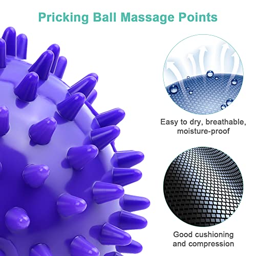 URAQT Spiky Massage Ball, 3 Pack Hard Spiky Massage Ball Roller Set, Professional Physical Therapy Massage Balls for Myofascial Release, Trigger Point Deep Tissue Massage, Plantar Fasciitis Recovery - color: 3pcs