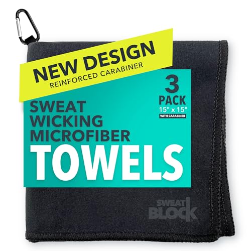SweatBlock Microfiber Sweat Absorbing Handkerchiefs, 15x15 Inch, 3-Pack - size: 15 x 15 inches